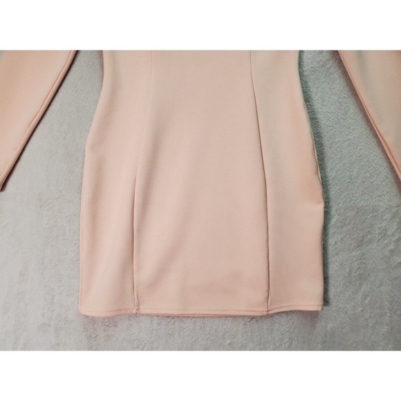 Charlotte Russe Mini Dress Womens Medium Pink Polyester Long Sleeve Square Neck - Picture 3 of 9